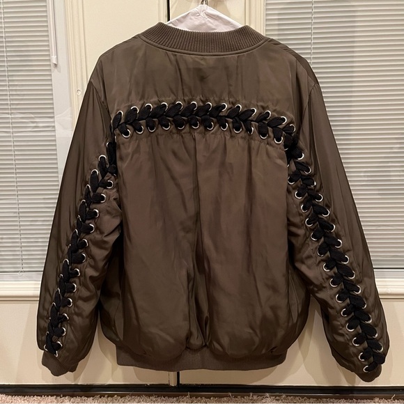 Jordyn Woods x Boohoo Eyelet and Lace Up Bomber Jacket - Picture 6 of 8